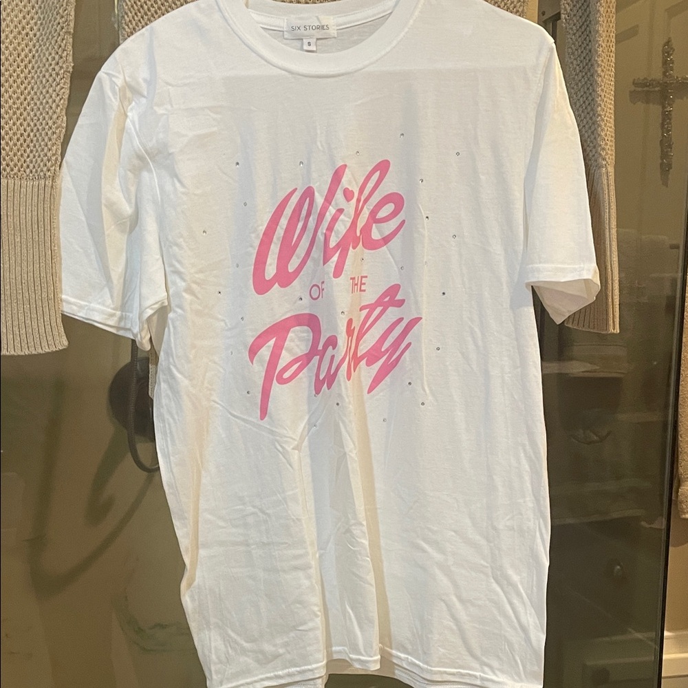 White & Pink Graphic Tee